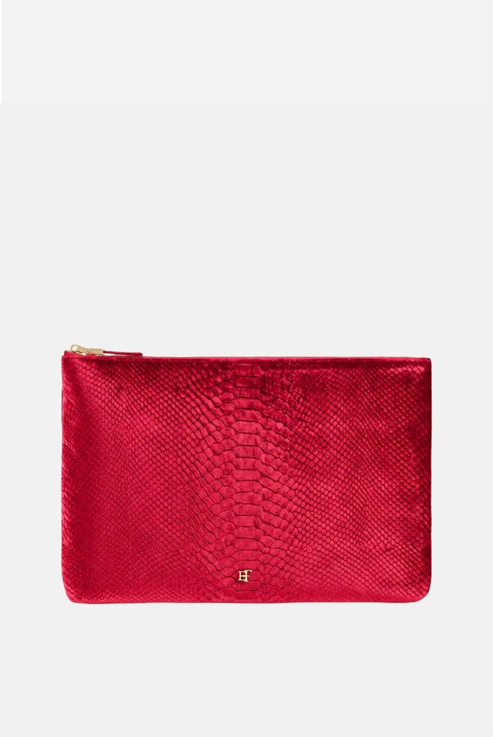 Elisabetta Franchi Pochette In Velluto con Stampa Cocco BS81A67E2 RED PASSION