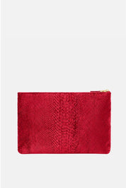 Elisabetta Franchi Pochette In Velluto con Stampa Cocco BS81A67E2 RED PASSION