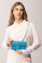 Pinko Pochette Love One Wallet AZZURRO DRESDA-ANTIQUE GOLD