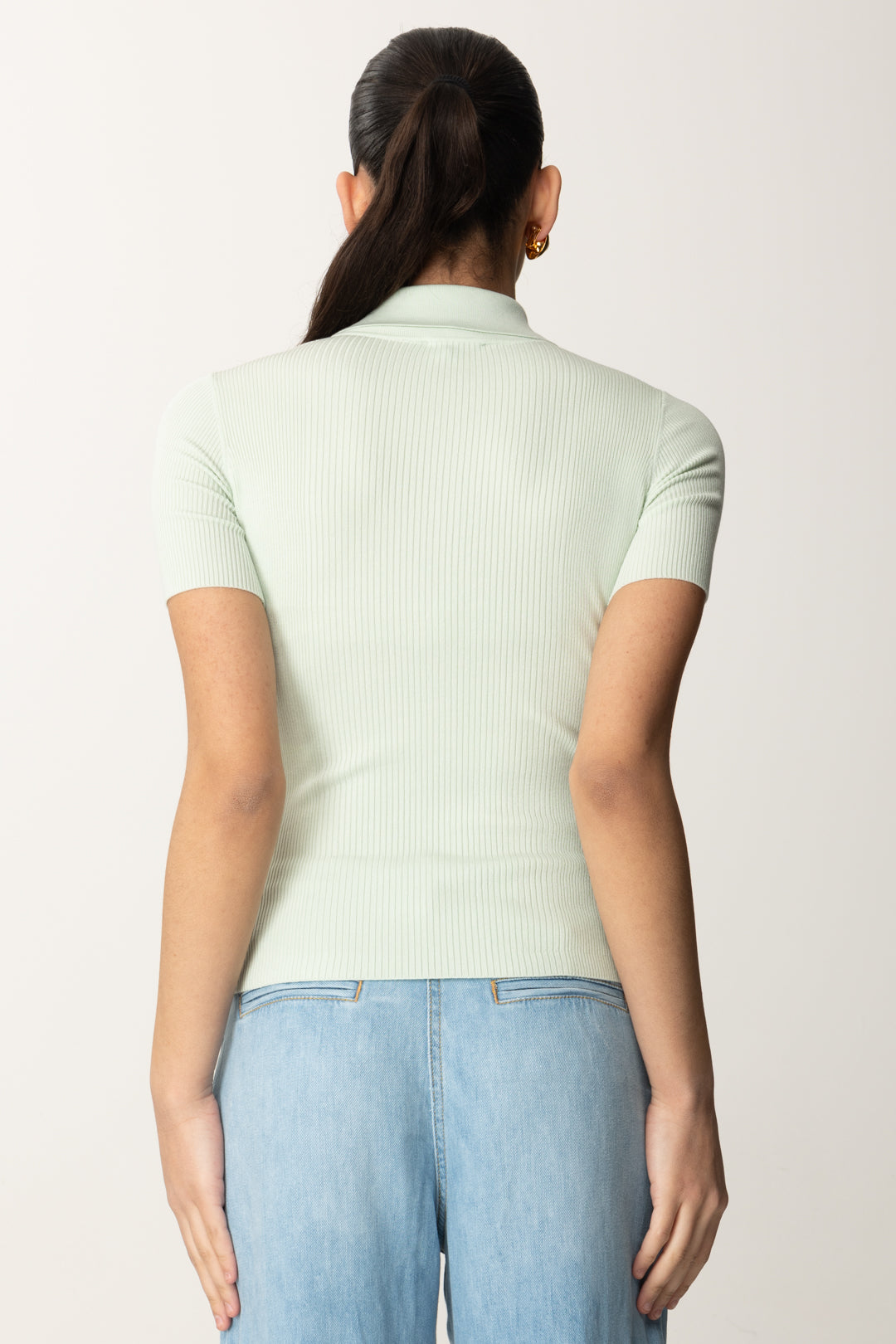 Elisabetta Franchi Woman Ribbed Polo with Pocket MK63B51E2