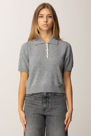 Pinko Polo Crop In Lana Merinos GRIGIO-MONUMENTO GR.