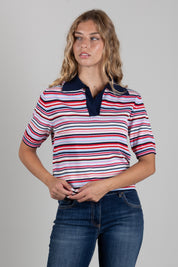 Angela Davis Polo In Maglia a Righe Multicolor RP9PA63 BLU