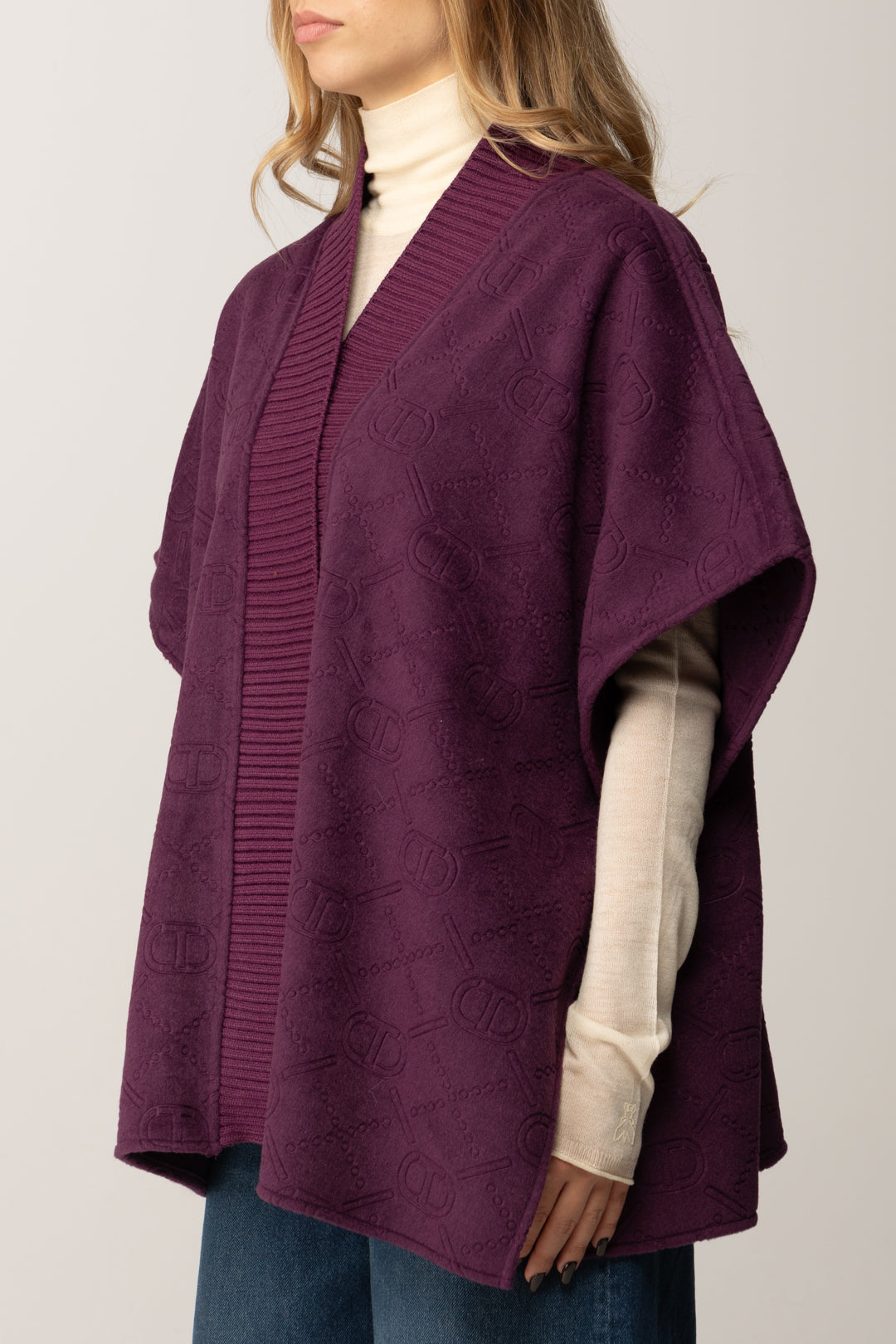 Twin-set Poncho In Maglia 252TO5420 PURPLE EDEN