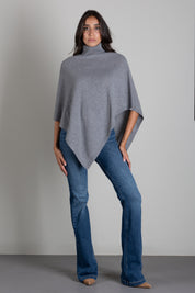 Patrizia Pepe Poncho In Maglia con Collo Alto 8F0054 K247 GRIGIO MELANGE