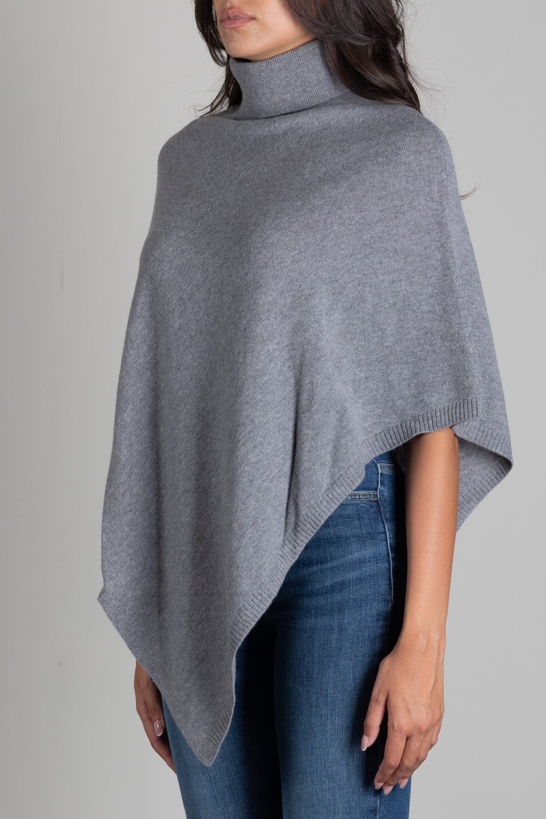 Patrizia Pepe Poncho In Maglia con Collo Alto 8F0054 K247 GRIGIO MELANGE