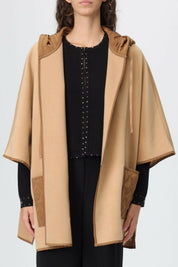 Twin-set Poncho In Maglia con Tasche e Cappuccio 252TA4240 LAND