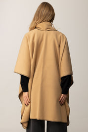 Twin-set Poncho In Panno con Sciarpa 252TO5170 BIC.ALPACA/NERO