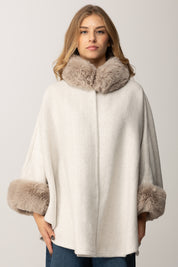Twin-set Poncho In Panno e Faux Fur 252TO5130 NEVE