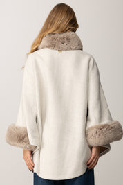 Twin-set Poncho In Panno e Faux Fur 252TO5130 NEVE