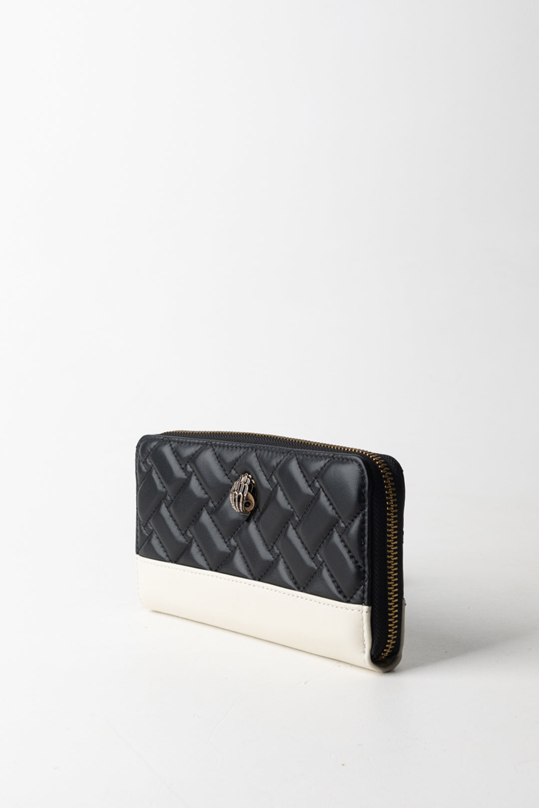 Kurt Geiger Portafogli Zip Around Bicolor con Logo 2712701109 BLK/WHITE