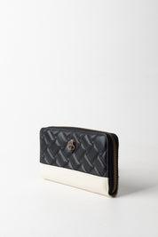 Kurt Geiger Portafogli Zip Around Bicolor con Logo 2712701109 BLK/WHITE