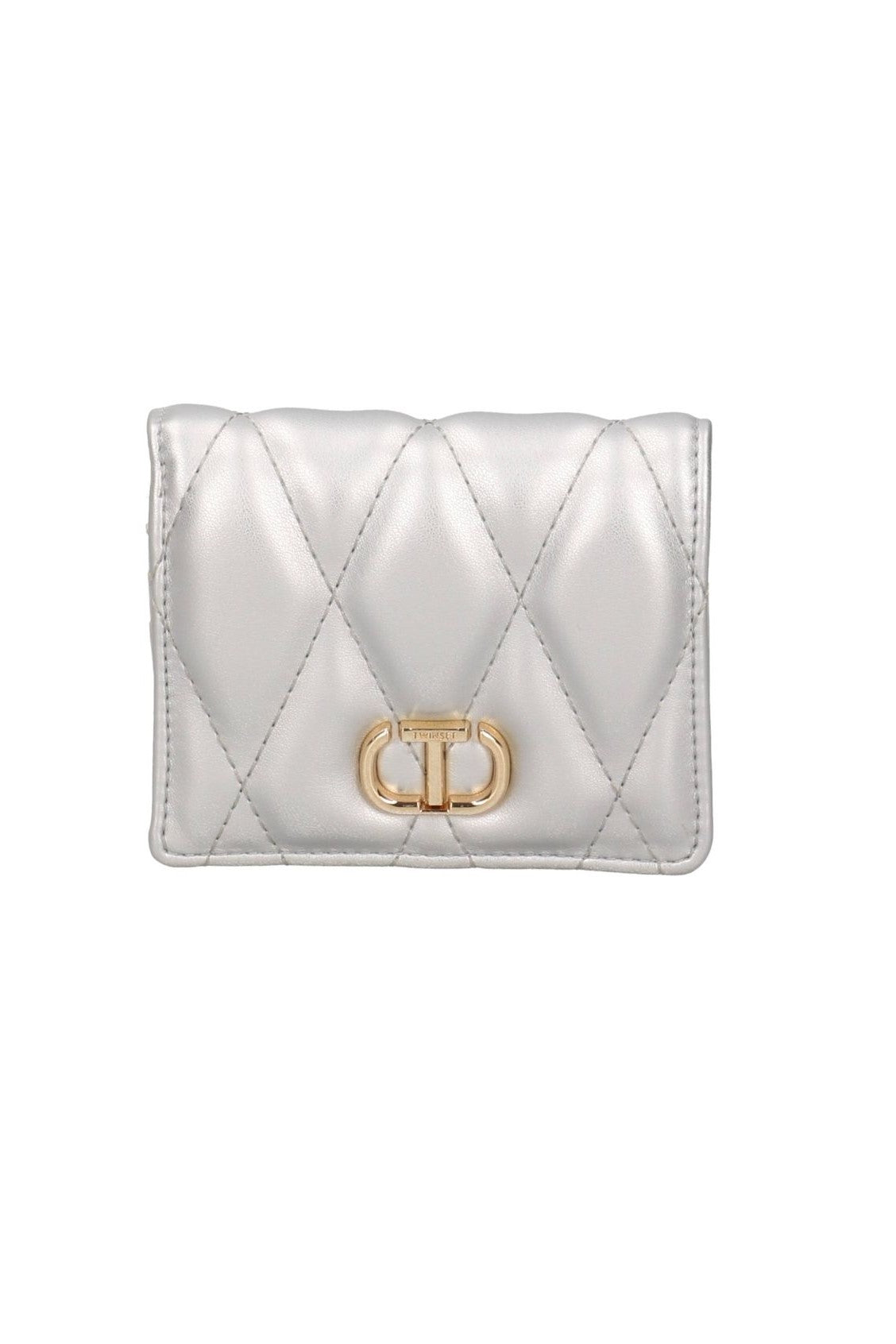 Twin-set Portafoglio Piccolo Trapuntato con Logo 252TB7057 SILVER