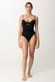 Monokini Con Cut Out E Tulle Mf24 0703Bk Black-Video