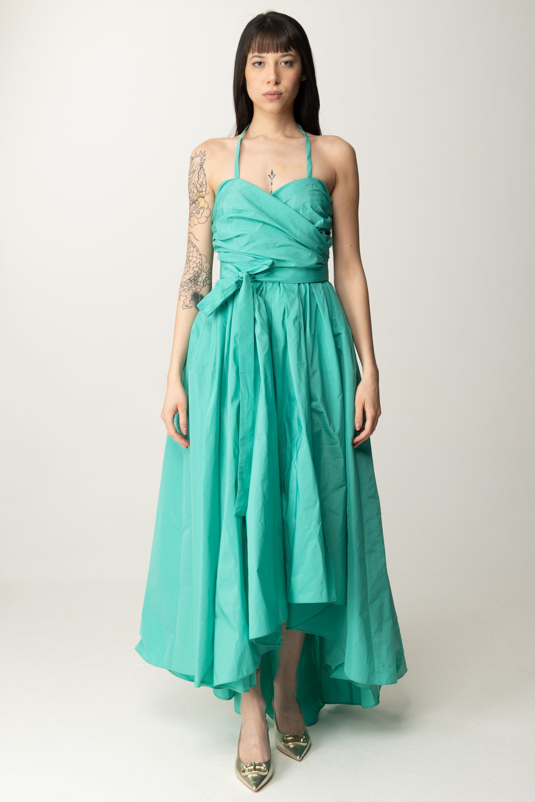 Pinko Verde Pinko Vestito Lungo Pinko Vestito Verde Lungo Pinko