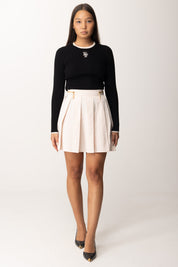 Maglia in viscosa MK90M46E2 Nero e minigonna a pieghe GO03746E2 Elisabetta Franchi