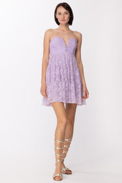 Aniye By Mini Abito Eta In Pizzo con Scollo a V 185668 LAVANDER
