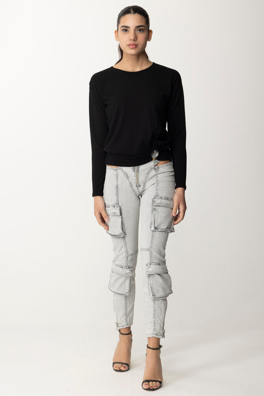 Elisabetta Franchi Maglia con Anello MK13T42E2 NERO