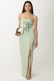 Gaëlle Paris Abito Lungo In Satin GAABW00684 VERDE SALVIA