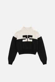 Elisabetta Franchi Bambina Pull a Collo Alto con Logo EFMA215CFL098.D748