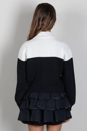Elisabetta Franchi Bambina Pull a Collo Alto con Logo EFMA215CFL098.D748