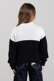 Elisabetta Franchi Bambina Pull a Collo Alto con Logo EFMA215CFL098.D748