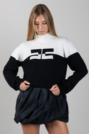 Elisabetta Franchi Bambina Pull a Collo Alto con Logo EFMA215CFL098.D748
