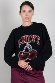 Aniye By Pullover Cherry con Stampa Ciliegie 181506 BLACK :AI26
