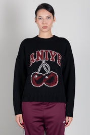Aniye By Pullover Cherry con Stampa Ciliegie 181506 BLACK :AI26