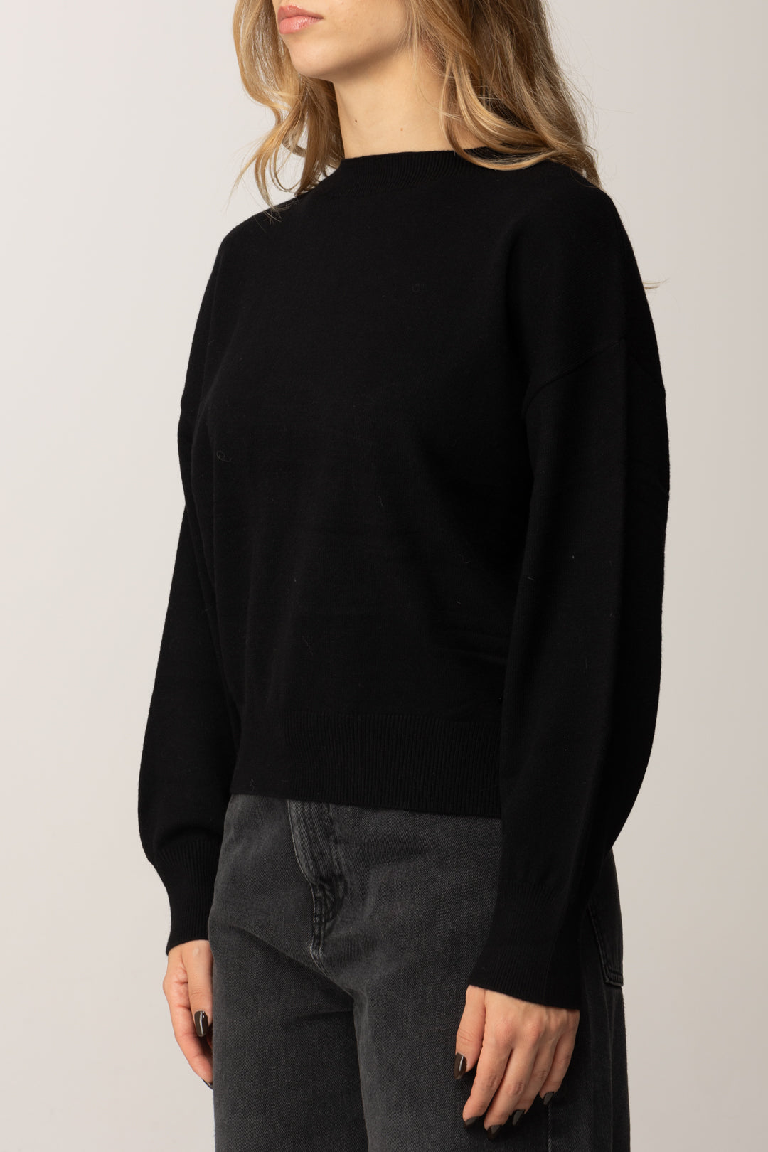 Replay Pullover Girocollo con Maniche Ampie DK3901.000.G23372 BLACK