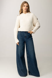 Replay Pullover In Maglia a Coste con Cappuccio
a DK3907.000.G22926 BUTTER WHITE