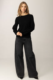 Twin-set Pullover In Maglia con Orlo Smerlato 252TP3061 NERO