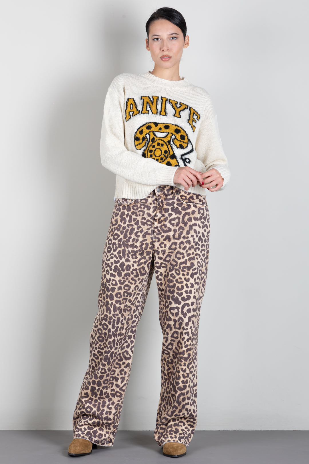 Aniye By Pullover Telephone con Motivo Animalier 181504 ALMOND :AI26