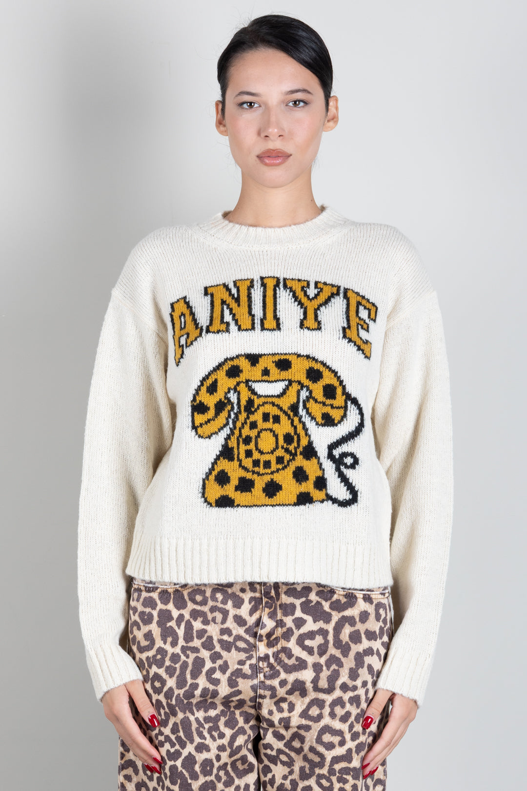 Aniye By Pullover Telephone con Motivo Animalier 181504 ALMOND :AI26