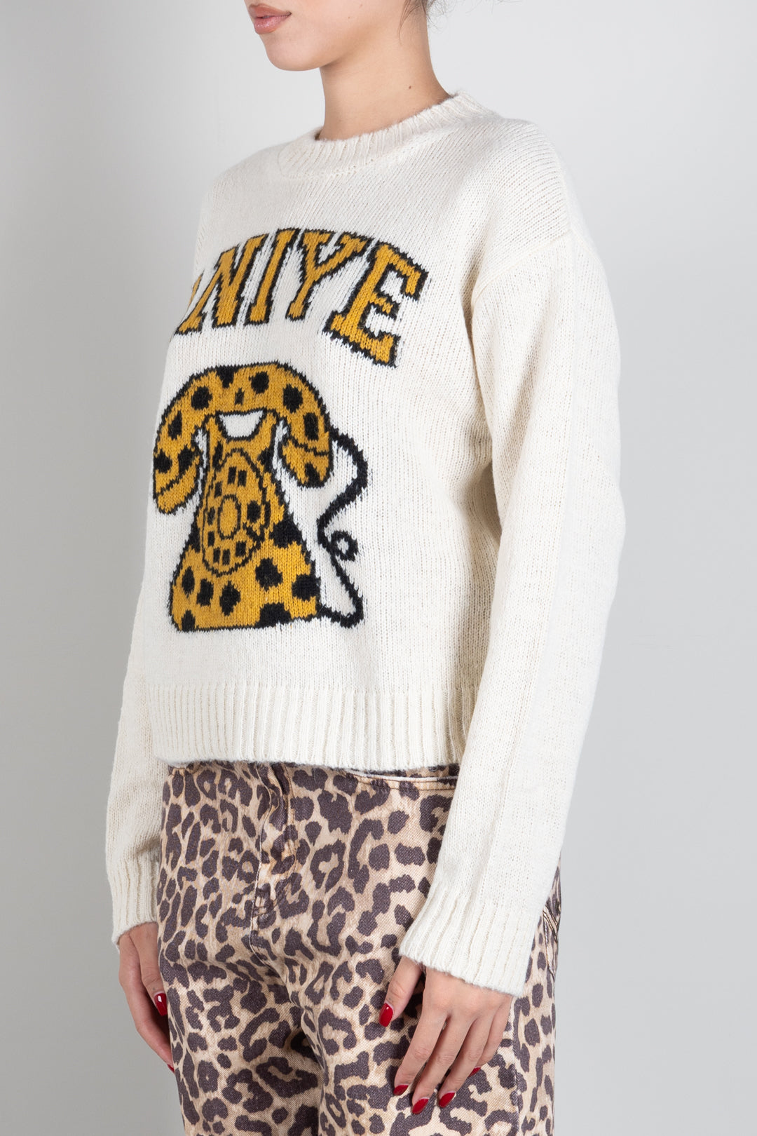 Aniye By Pullover Telephone con Motivo Animalier 181504 ALMOND :AI26