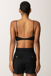 Elisabetta Franchi Reggiseno In Jersey e Raso con Applicazione Gioiello RG00357E2 NERO