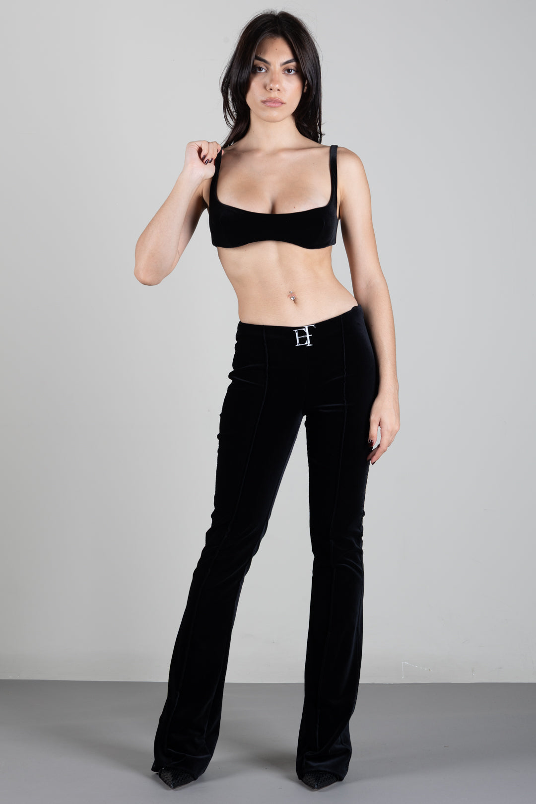 Elisabetta Franchi Reggiseno In Velluto Fluido RG01467E2 NERO
