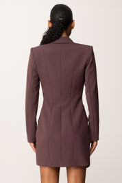 Elisabetta Franchi Robe Manteau Asimmetrico con Dettagli Smoking AB80356E2 MERLOT