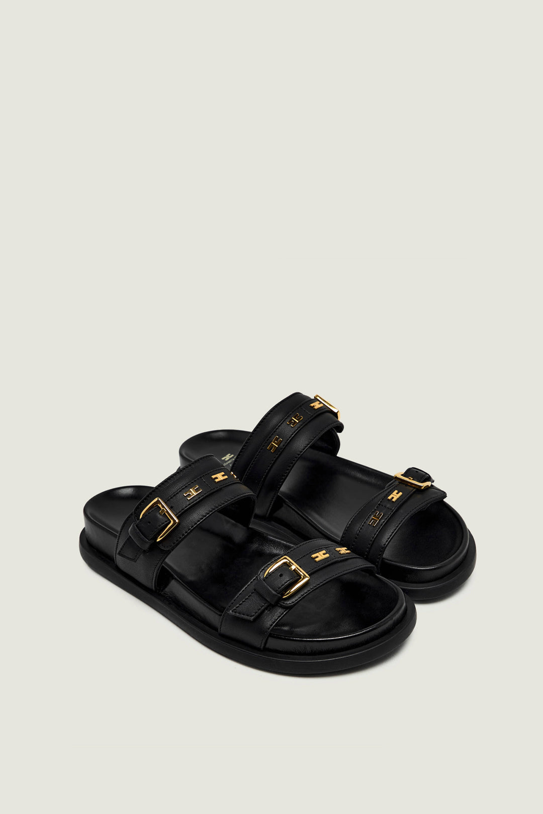 Elisabetta Franchi Bambina Sandali Ciabatta con Doppia Fibbia F4A2-E0601-0092999- BLACK