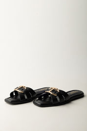 Twin-set Sandali Ciabatta In Pelle con Logo 251TGT090 NERO