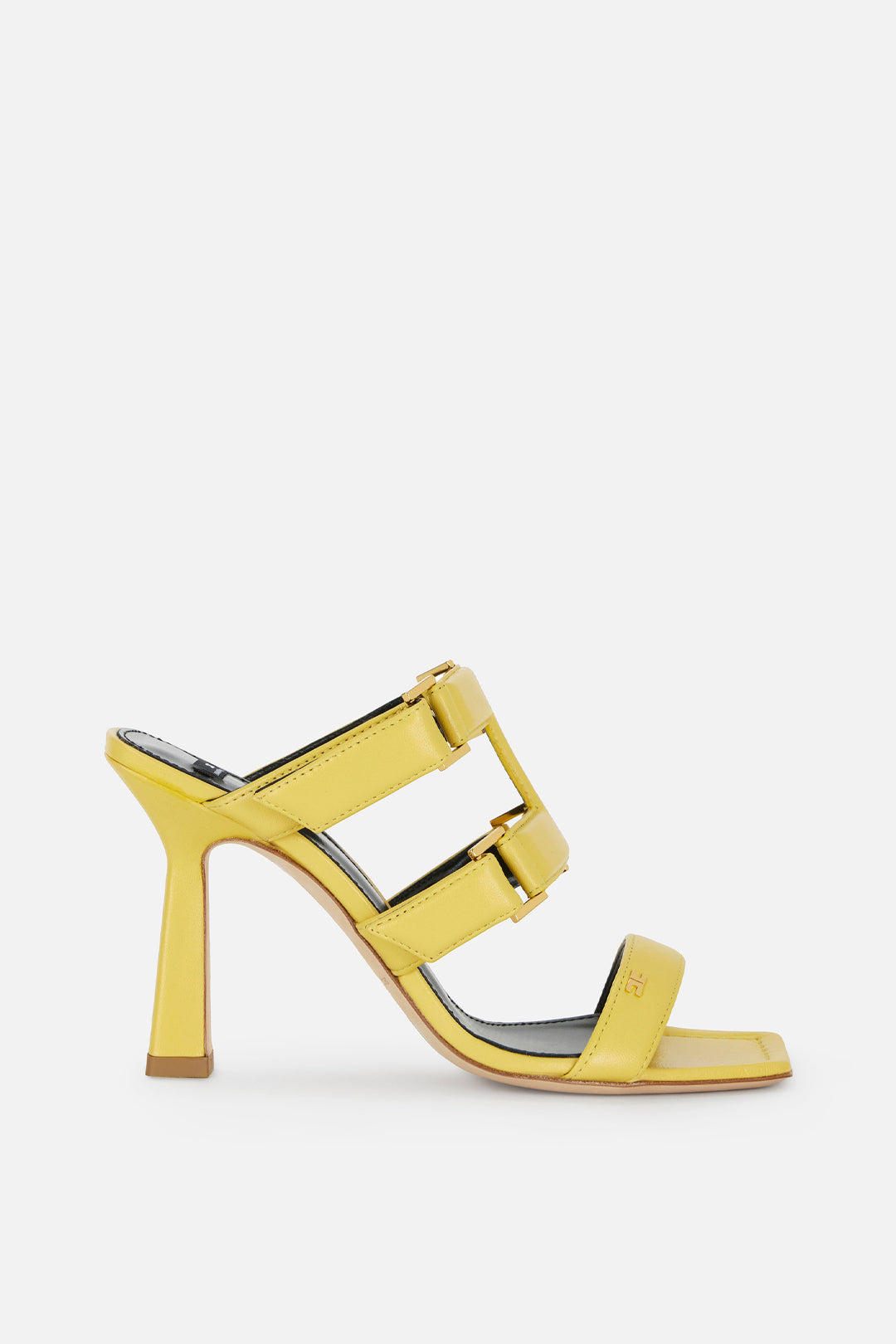 Elisabetta Franchi Sandali con Listini e Maxi Logo In Nappa SA44L62E2 SUN