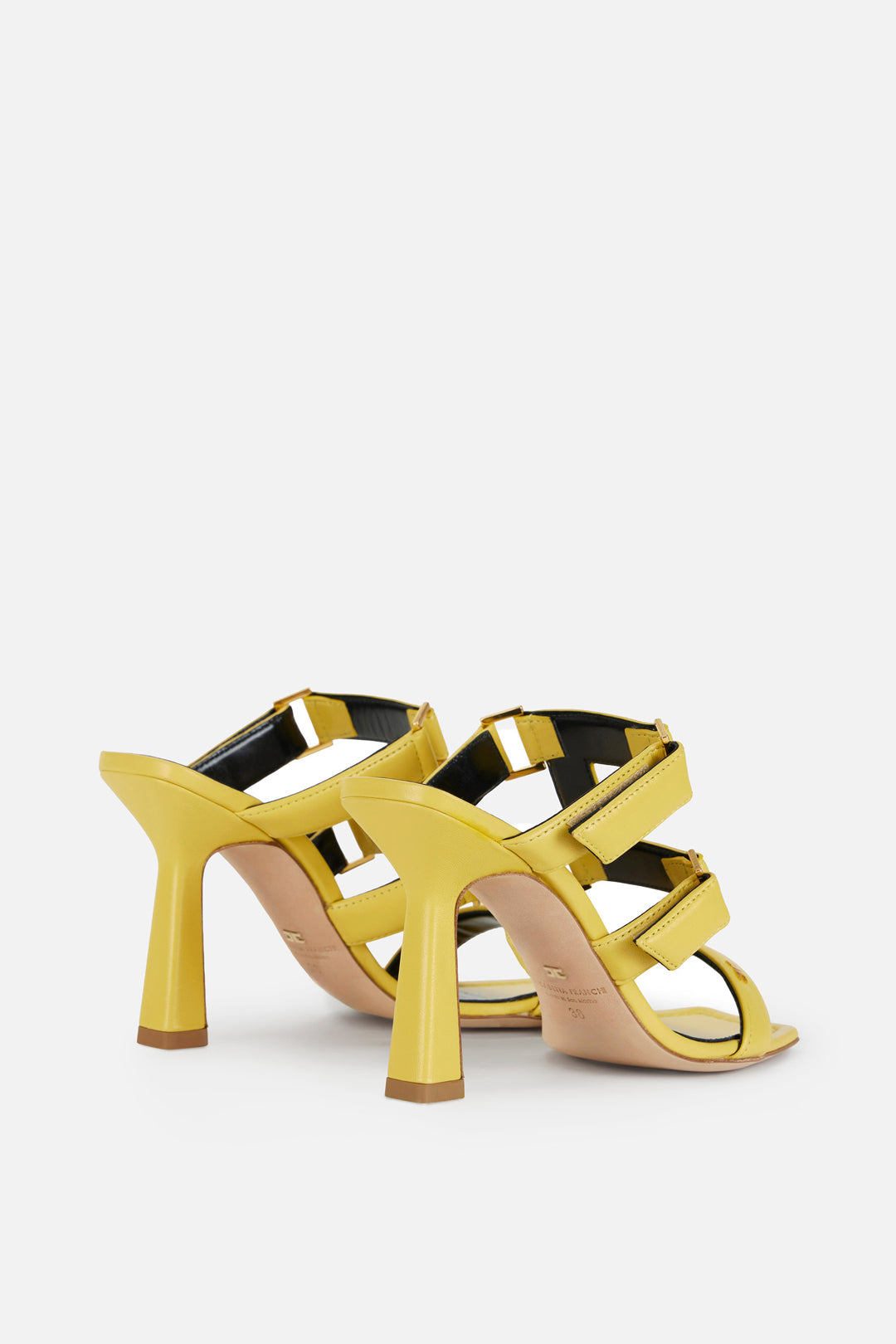 Elisabetta Franchi Sandali con Listini e Maxi Logo In Nappa SA44L62E2 SUN