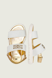 Elisabetta Franchi Bambina Sandali con Logo Cc F1A2-E0550-0092B093 IVO WHIT/G