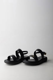 Elisabetta Franchi Bambina Sandali Flat con Doppia Fascia e Cinturino F4A2-E0583-1733999- BLACK