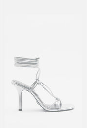 Patrizia Pepe Sandali In Pelle con Tacco Stiletto 8X0117 L031 NEW SILVER