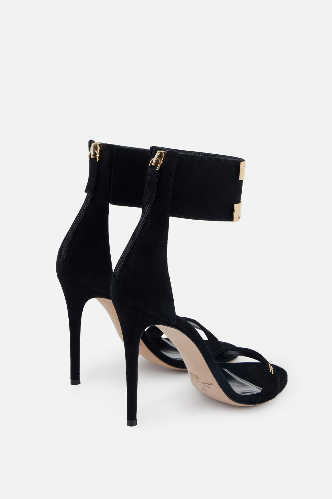 Elisabetta Franchi Sandali In Suede con Cavigliera con Logo SA91L62E2 NERO