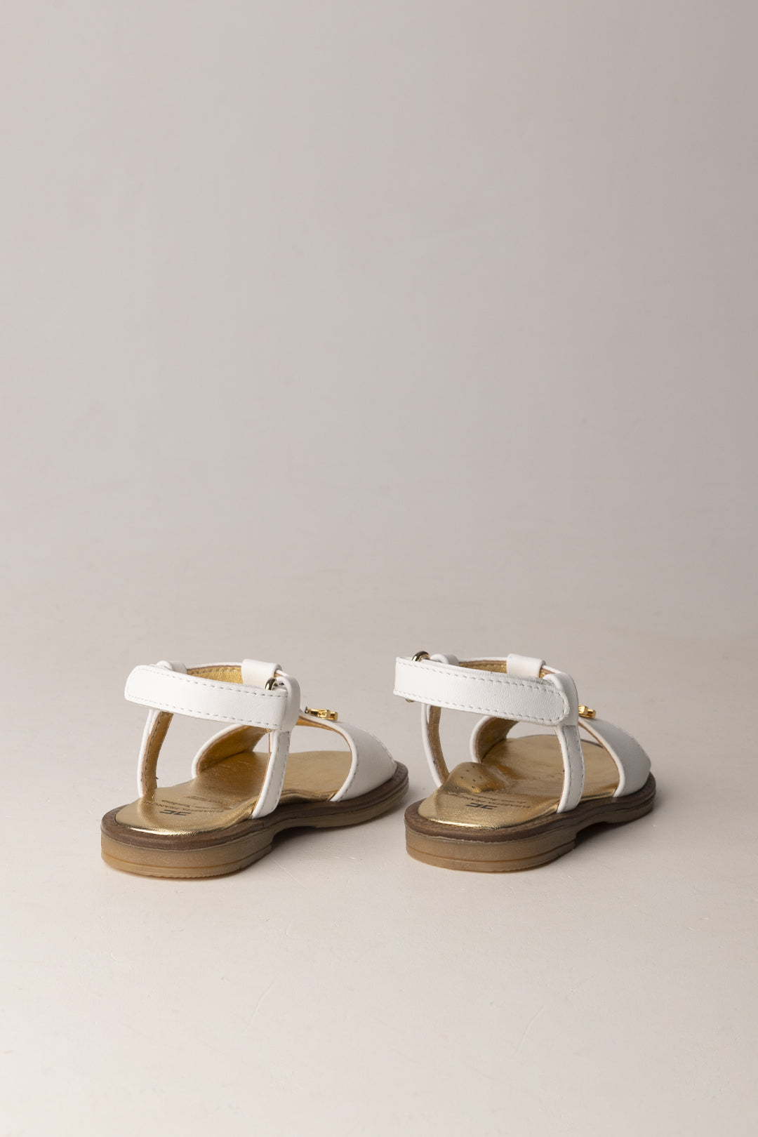 Elisabetta Franchi Bambina Sandalo con Logo e Dettagli Laminati F1A2-E0545-1733139- IVORY WHIT