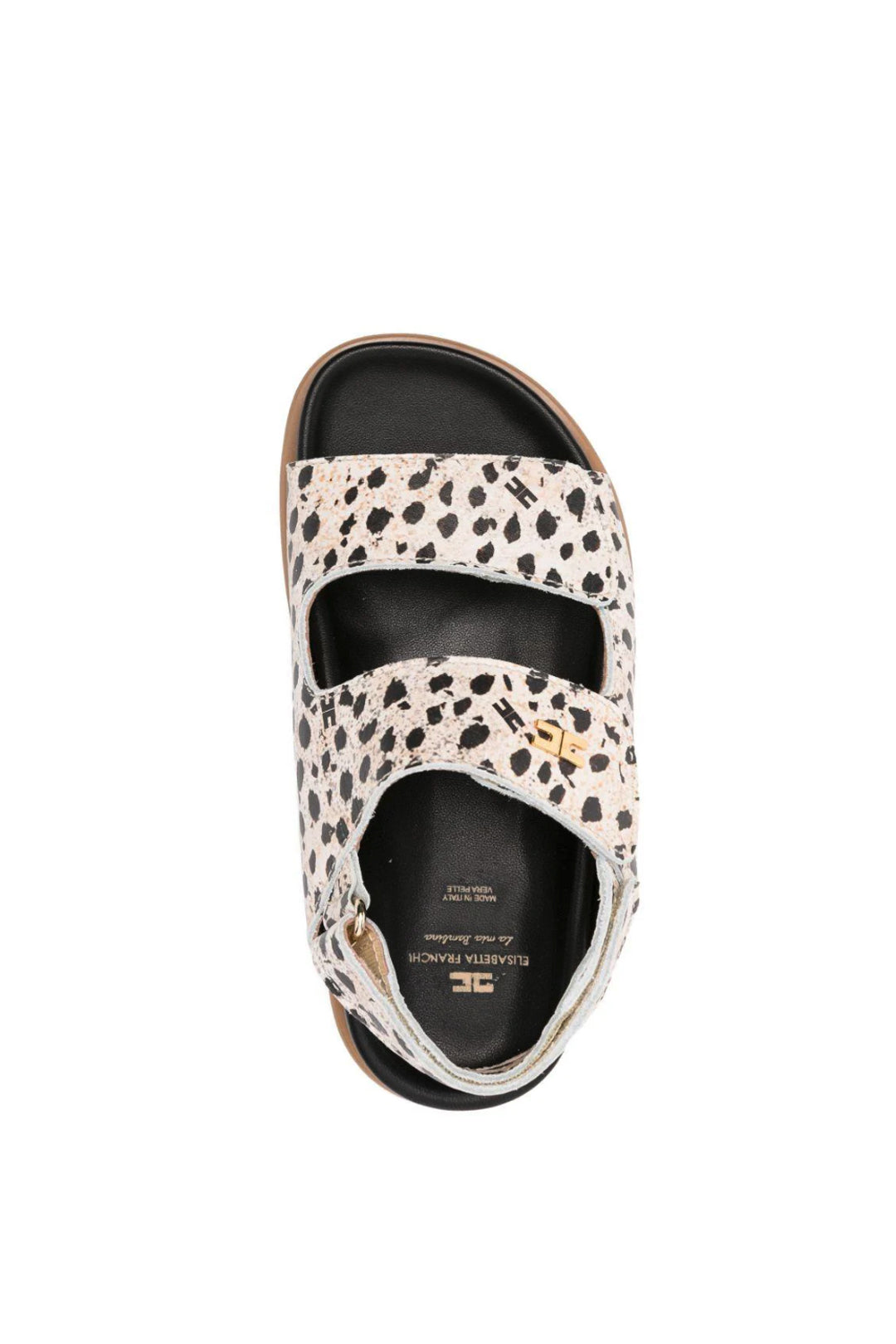 Elisabetta Franchi Bambina Sandalo con Stampa Animalier e Doppia Fascia F1A2-E0555-1926X253 BEIGE/BLAC
