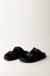 Elisabetta Franchi Bambina Sandalo Flat con Fibbie F4A2-E0310-1744999- NERO