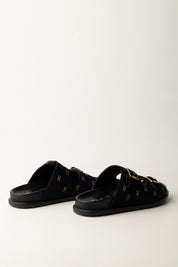 Elisabetta Franchi Bambina Sandalo Flat con Fibbie F4A2-E0310-1744999- NERO