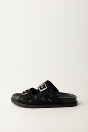 Elisabetta Franchi Bambina Sandalo Flat con Fibbie F4A2-E0310-1744999- NERO